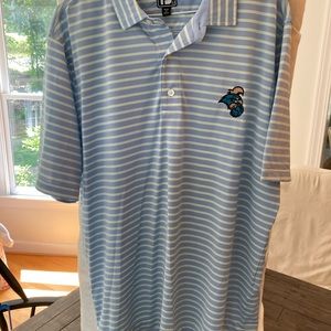 Coastal Carolina university Mens Golf Shirt like new. Pale blue and yellow.